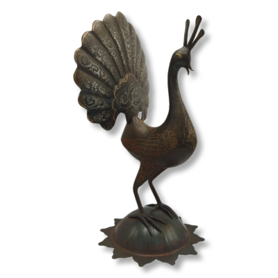 Steel Peacock with Base - code:1000016