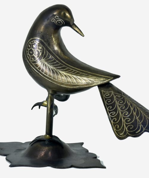 Steel Sparrow — Silver and gold Inlaid - Code 1000043