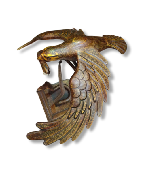 steel moving eagle with silver inlay - code:1000109