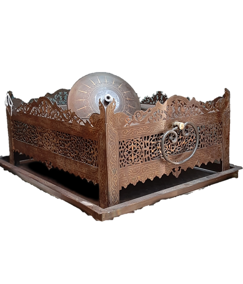 Steel Brazier, Silver Inlaid and Patinated - Code 1000154