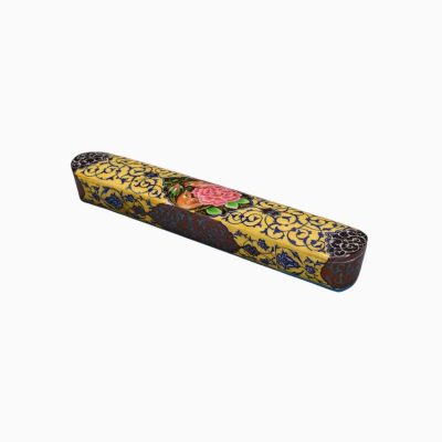 camel bone pen case with Qajar floral and bird design – Code 1010009