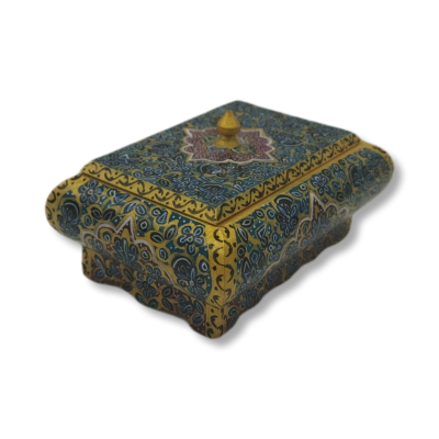 Camel bone jewelry box with Tazhib design – Code 1010055