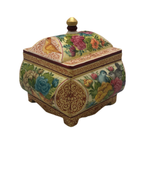 camel bone sugar bowl with Gol-o-Morgh Design - code:1010102