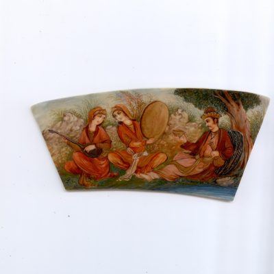 Miniature painting on camel bone – Banquet Gathering design – Code 1010129