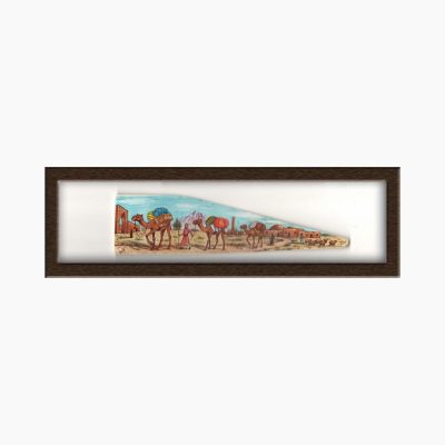 Miniature painting on camel bone –caravan design – Code 1010158