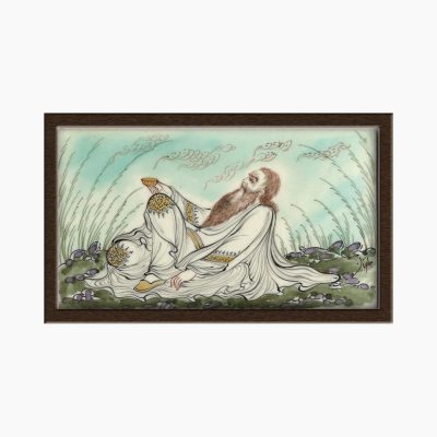 Miniature painting on camel bone – Drunken Dervish design – Code 1010162