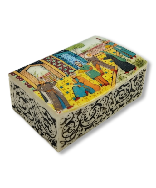 Camel bone jewelry box, Tabriz school design – Code 1010188
