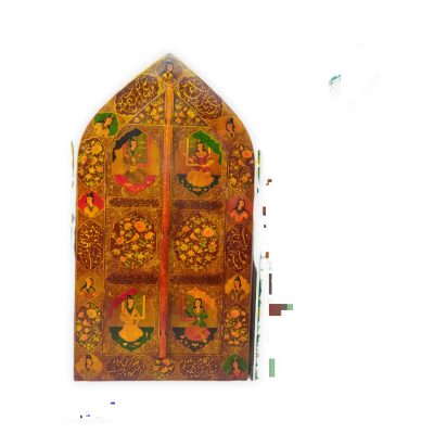 Full-length mirror with door – Qajar Flower and Bird design – Code 1020057