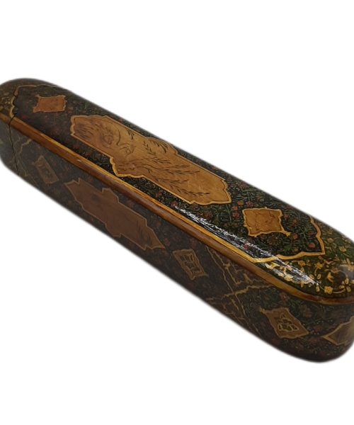 Walnut wood pen case with Tazhib design – Code 1020215
