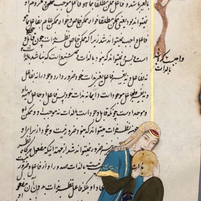 Miniature Painting on Old Manuscript Paper – Isfahan Style – Code 1030038