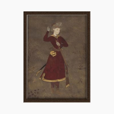 Miniature Painting on Antiqued Cardboard, "Azeri Soldier" Design, Code 1030103
