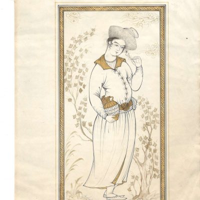 Miniature Painting on Paper, "Safavid Style" Design, Code 1030172