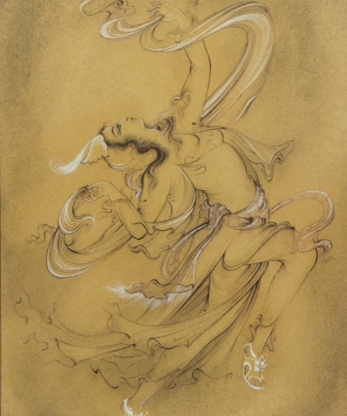 Miniature Painting on Paper, "Heavenly Girl" Design, Code 1030252