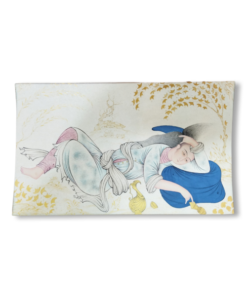 Miniature Painting on Paper – “Drunk Prince, Tabriz Style” – Code 1030284