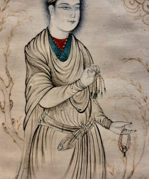 Miniature painting on paper - "Arif Holding Prayer Beads" - Code 1030313