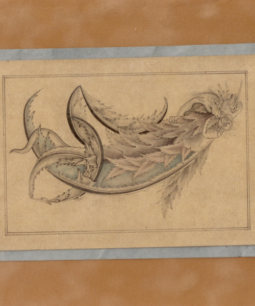 Miniature painting on paper - "Modern Dragon Design" - Code 1030344