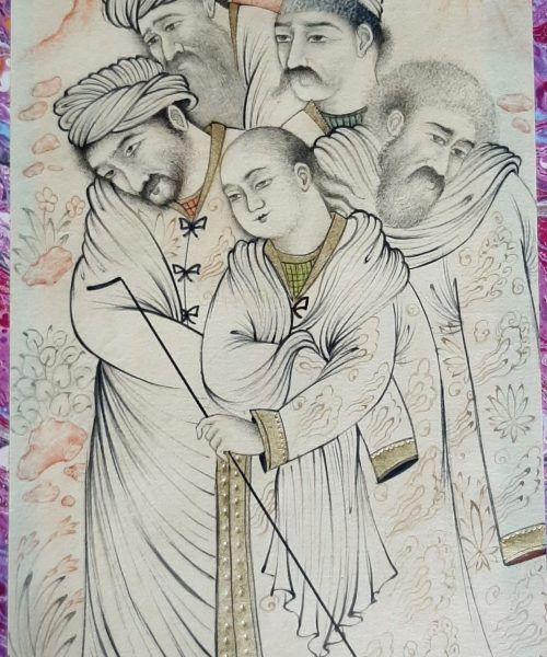 Miniature Painting on Paper – Gathering of Dervishes – Code 1030356