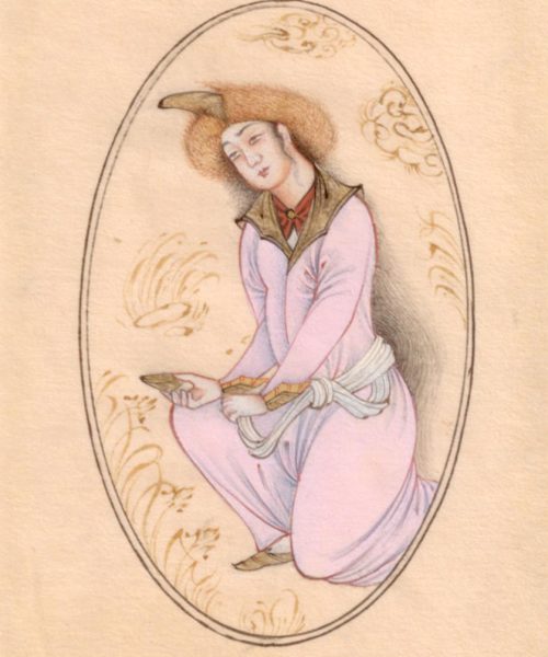 Miniature Painting on Paper – Safavid Man – Code 1030360